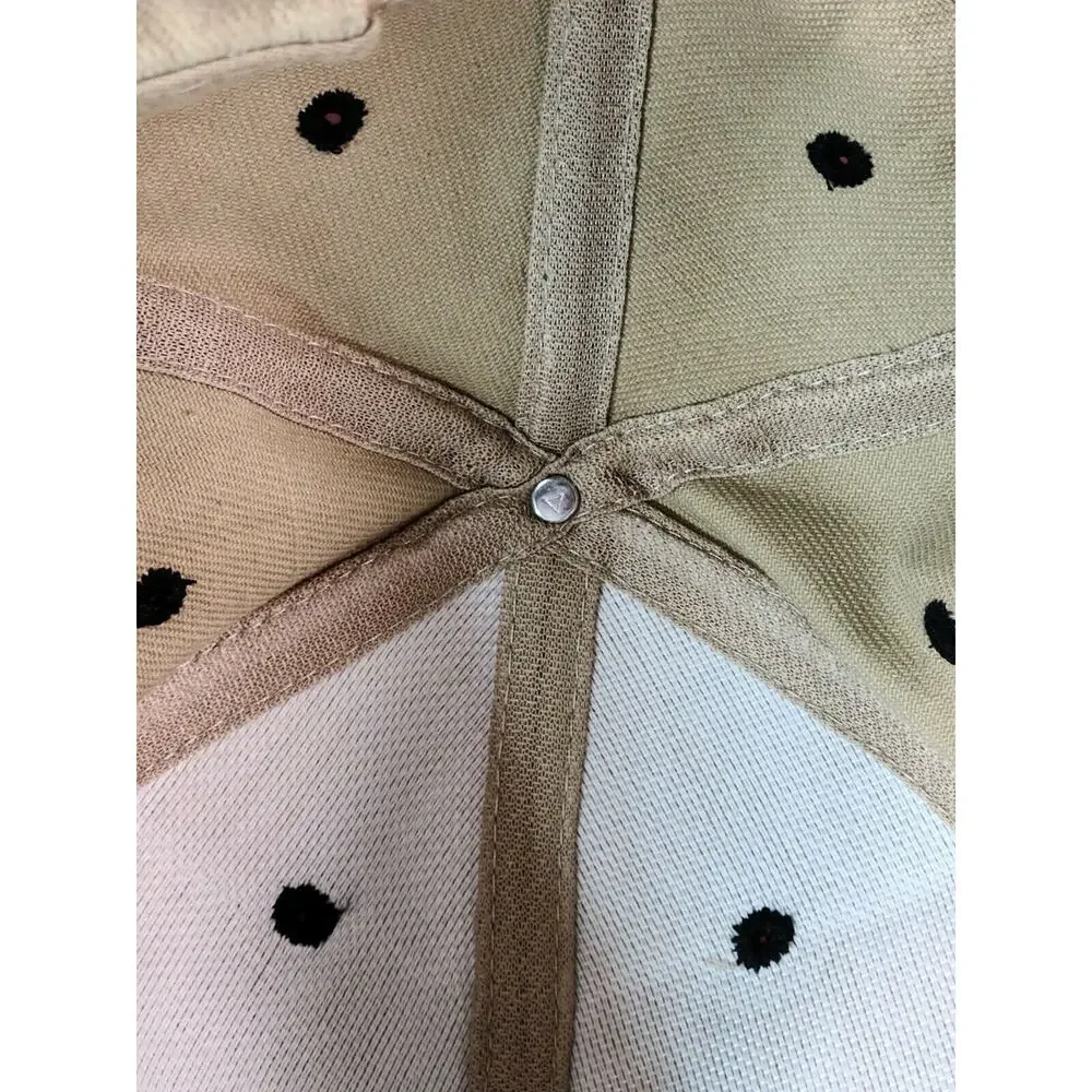 Cadillac Strapback Hat Tan Cap With Black Bill Hook/Loop Adjustable Closure